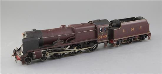 A Bassett-Lowke O gauge LMS 4-6-0 tender locomotive, The King Royal Rifle Corps, number 6140, overall 48cm
